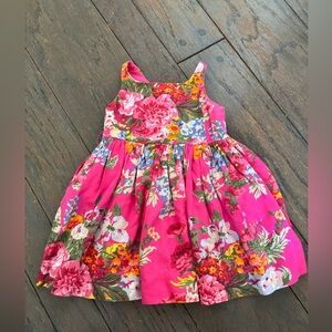 Ralph Lauren Baby Girl Pink Floral Party Dress Size 2T